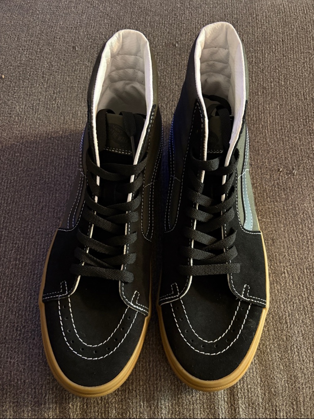 Vans Men’s High-Top Sneakers in Black with Gum Sole